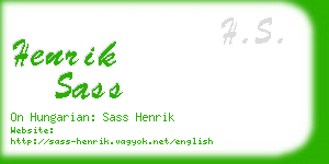 henrik sass business card